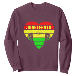 BHM Sweatshirt Juneteenth Breaking Every Chain TS01 Maroon Printyourwear