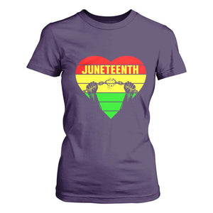 Juneteenth T Shirt For Women Breaking Every Chain BHM Heart TS01 Purple Print Your Wear
