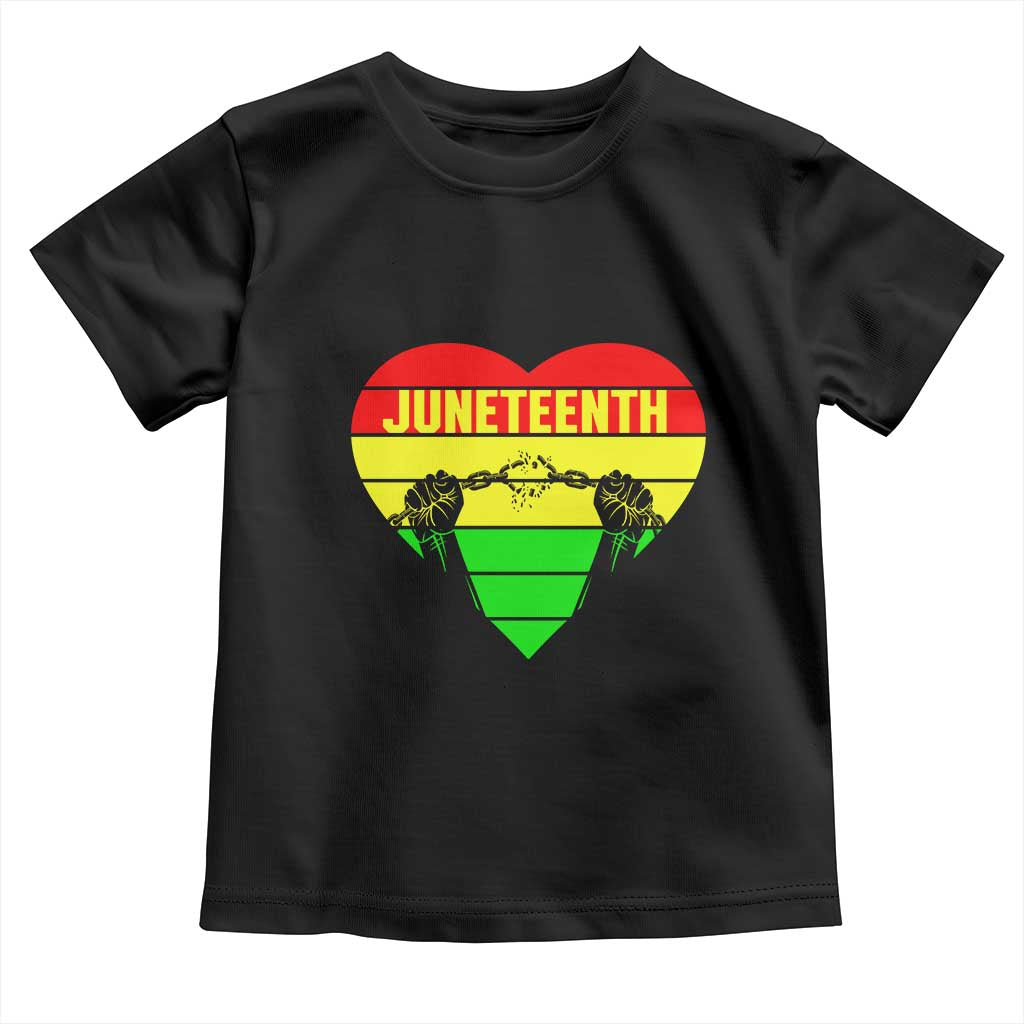 Juneteenth Toddler T Shirt Breaking Every Chain BHM Heart TS01 Black Print Your Wear