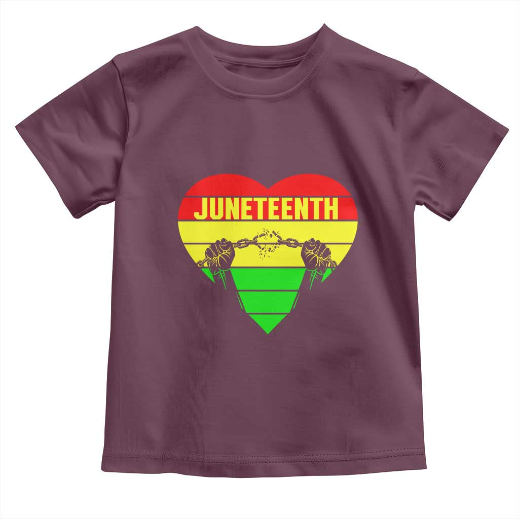 Juneteenth Toddler T Shirt Breaking Every Chain BHM Heart TS01 Maroon Print Your Wear