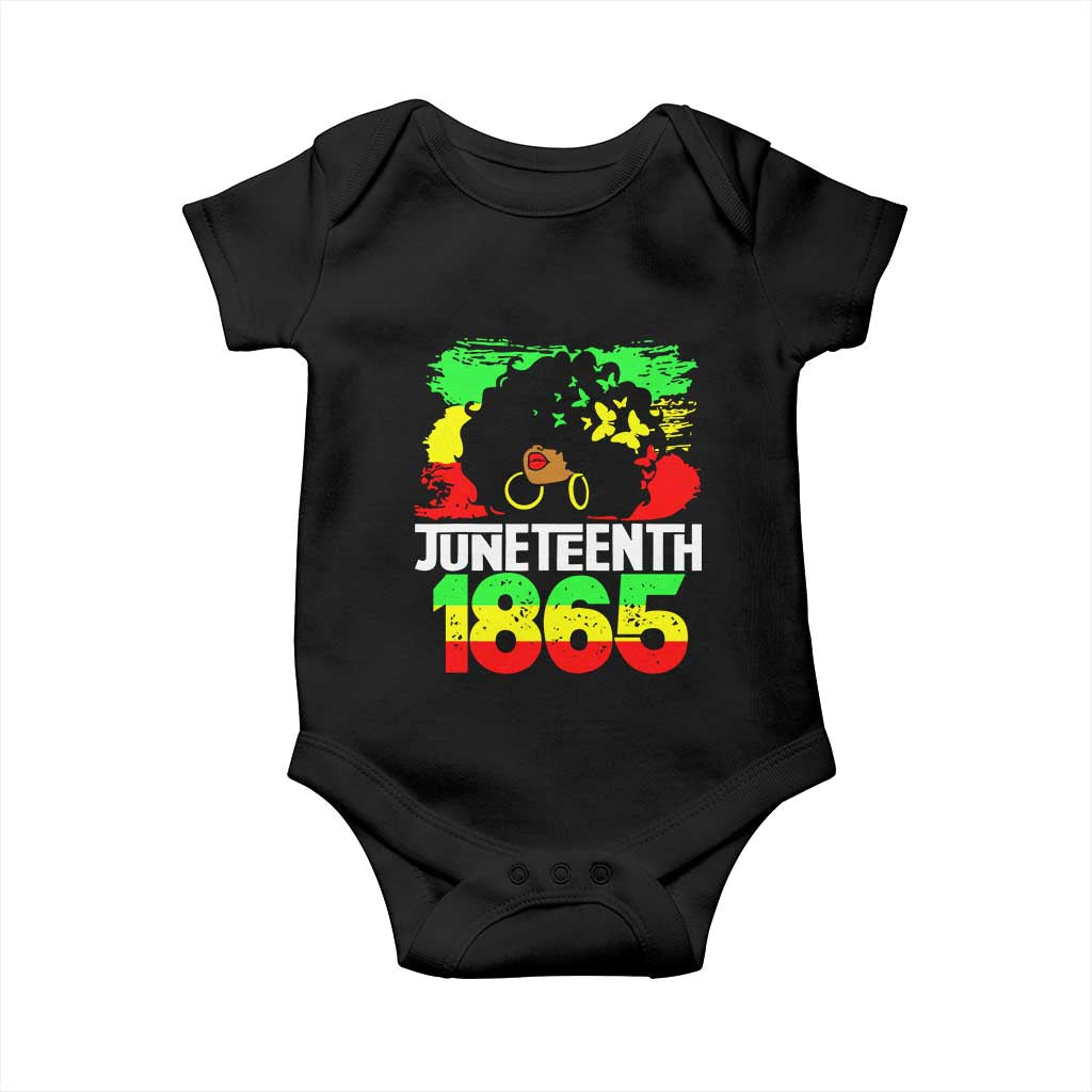 Afro Woman Baby Onesie Juneteenth 1865 African Black Pride TS01 Black Print Your Wear