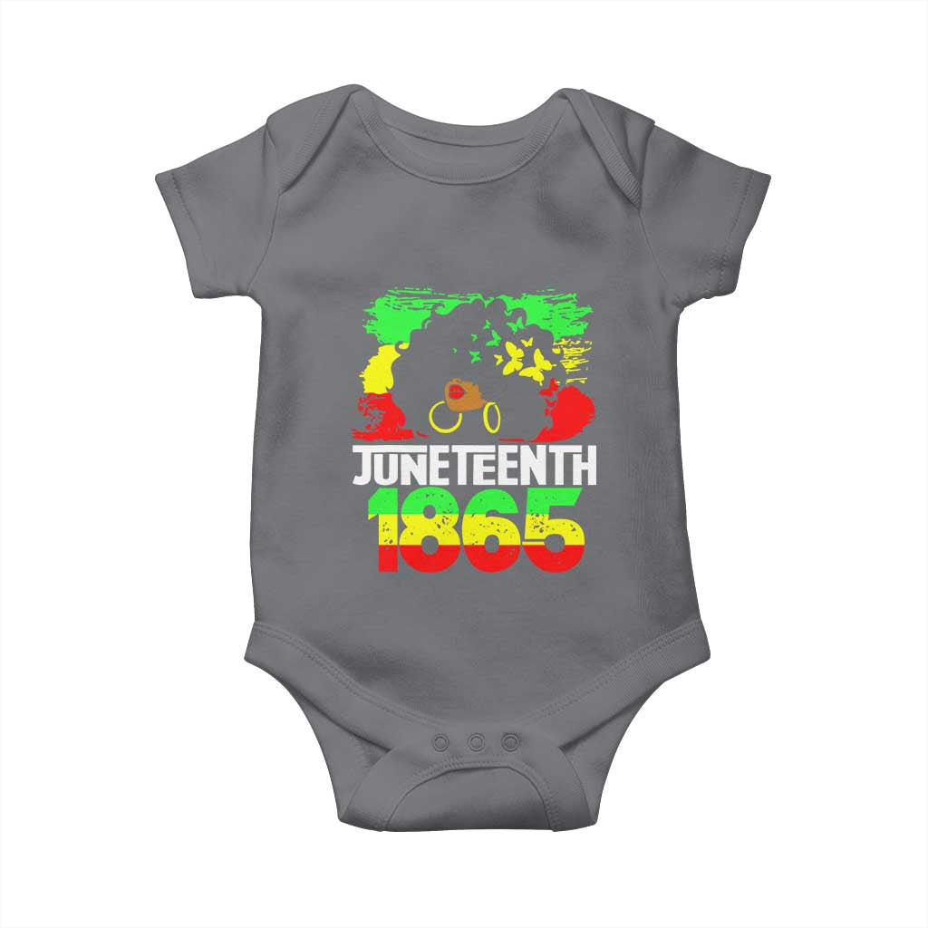 Afro Woman Baby Onesie Juneteenth 1865 African Black Pride TS01 Charcoal Print Your Wear
