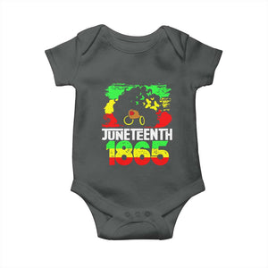 Afro Woman Baby Onesie Juneteenth 1865 African Black Pride TS01 Dark Heather Print Your Wear