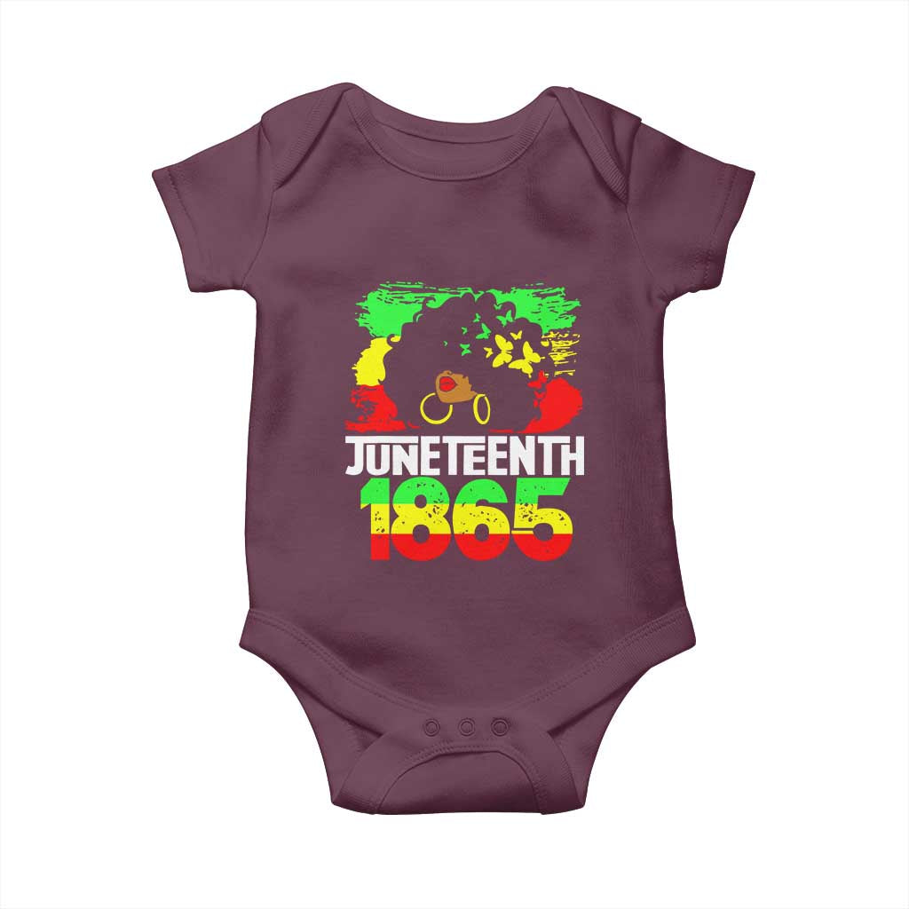 Afro Woman Baby Onesie Juneteenth 1865 African Black Pride TS01 Maroon Print Your Wear