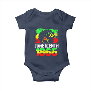 Afro Woman Baby Onesie Juneteenth 1865 African Black Pride TS01 Navy Print Your Wear