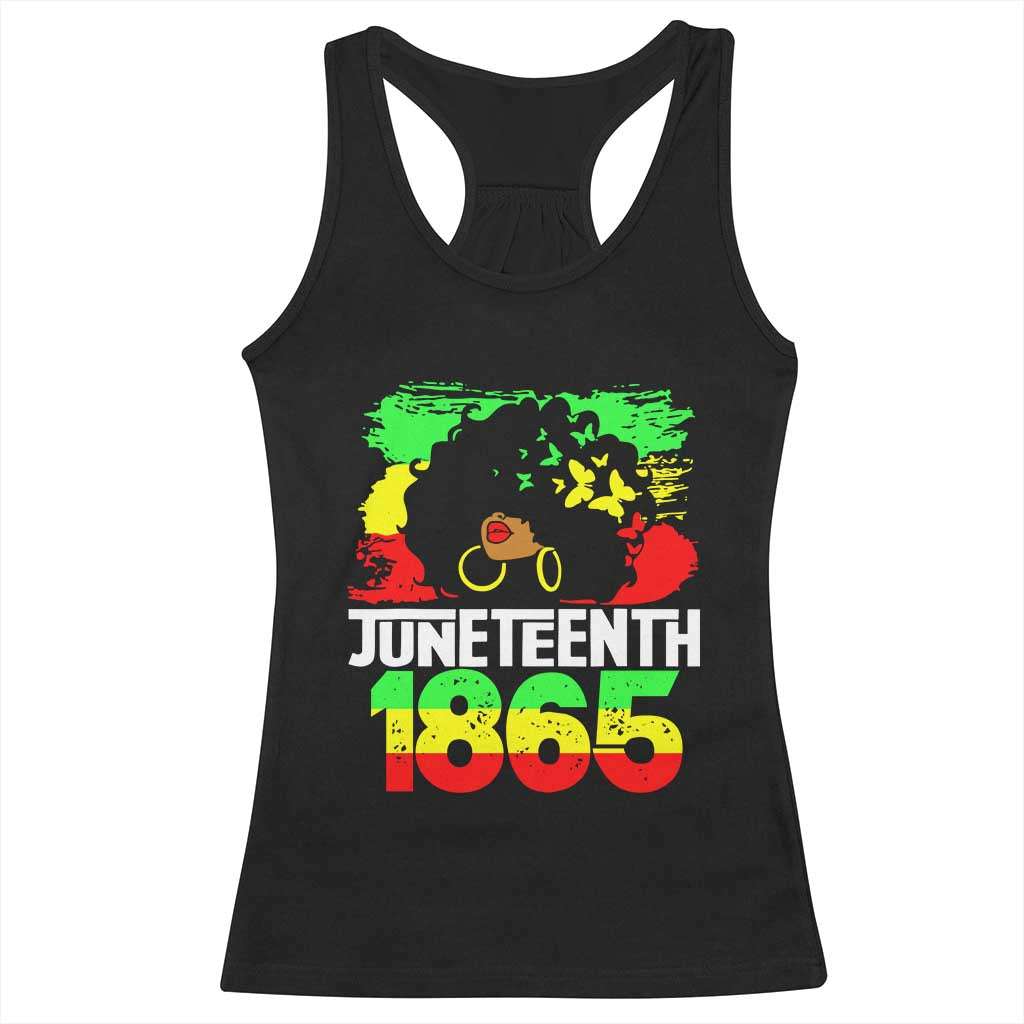 Afro Woman Racerback Tank Top Juneteenth 1865 African Black Pride TS01 Black Print Your Wear