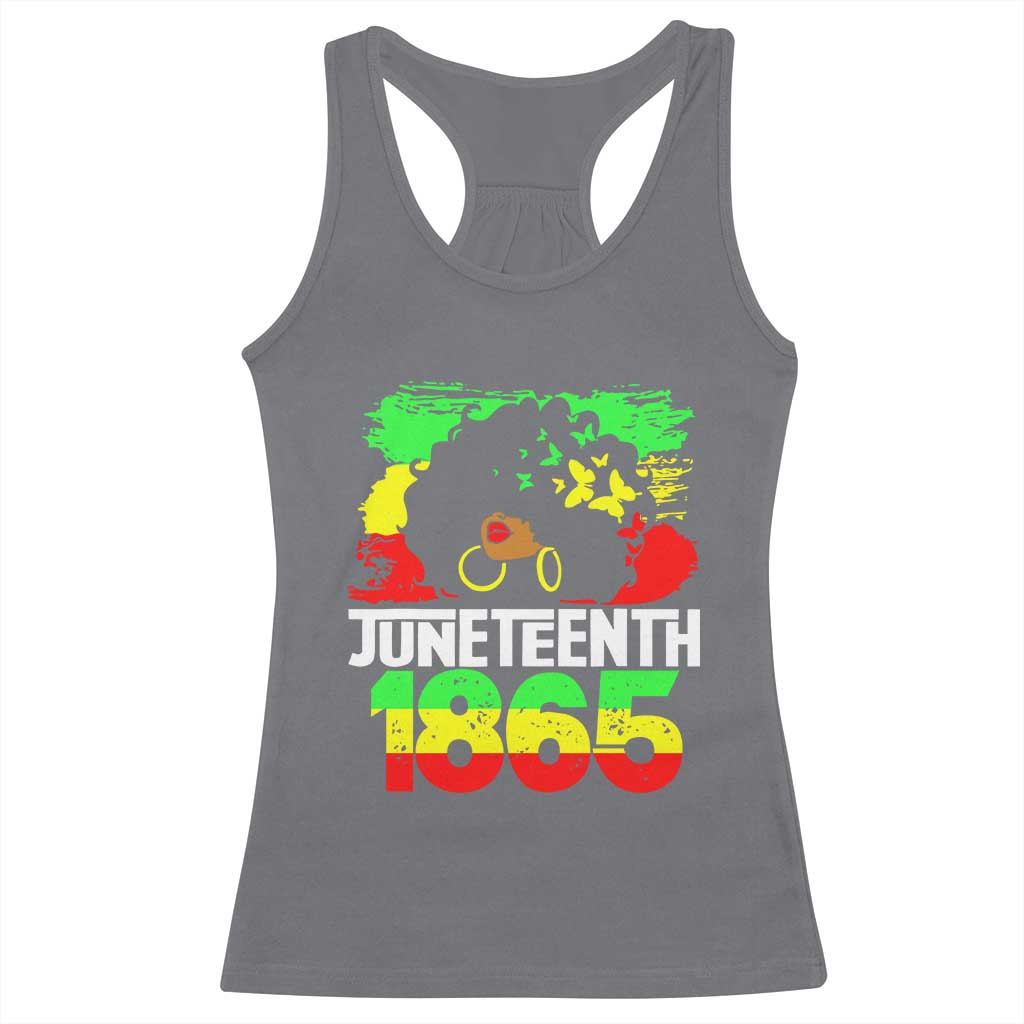 Afro Woman Racerback Tank Top Juneteenth 1865 African Black Pride TS01 Charcoal Print Your Wear