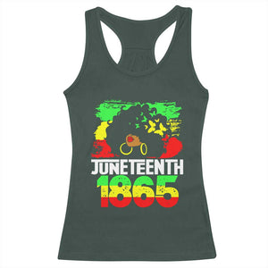 Afro Woman Racerback Tank Top Juneteenth 1865 African Black Pride TS01 Dark Forest Green Print Your Wear