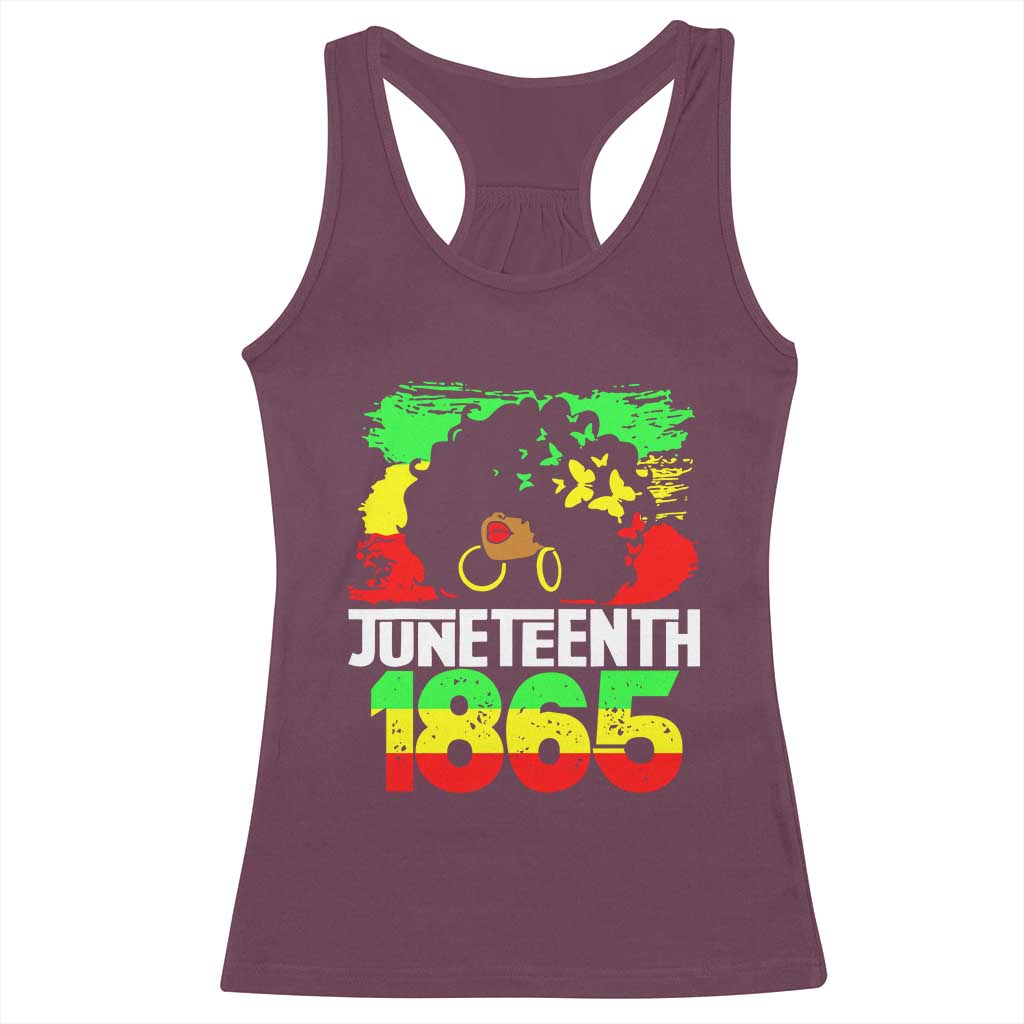 Afro Woman Racerback Tank Top Juneteenth 1865 African Black Pride TS01 Maroon Print Your Wear