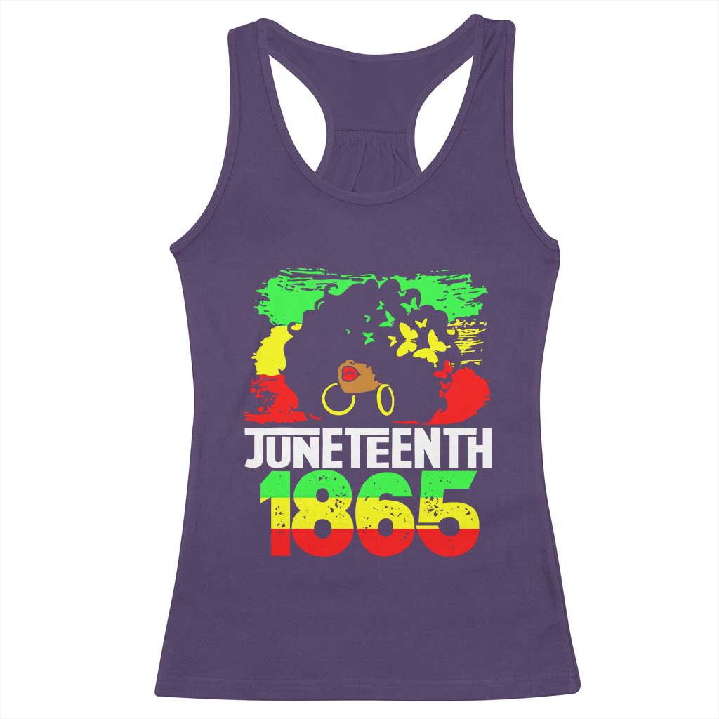 Afro Woman Racerback Tank Top Juneteenth 1865 African Black Pride TS01 Purple Print Your Wear