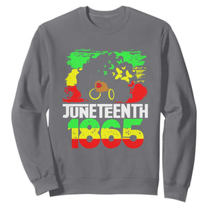 Afro Woman Sweatshirt Juneteenth 1865 Black Pride TS01 Charcoal Printyourwear