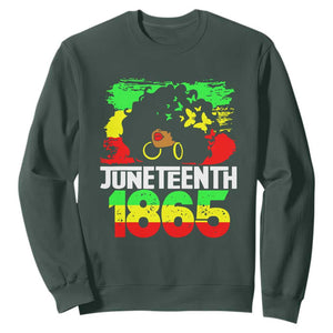 Afro Woman Sweatshirt Juneteenth 1865 Black Pride TS01 Dark Forest Green Printyourwear