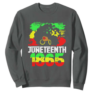 Afro Woman Sweatshirt Juneteenth 1865 Black Pride TS01 Dark Heather Printyourwear