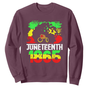 Afro Woman Sweatshirt Juneteenth 1865 Black Pride TS01 Maroon Printyourwear