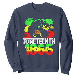 Afro Woman Sweatshirt Juneteenth 1865 Black Pride TS01 Navy Printyourwear