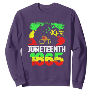 Afro Woman Sweatshirt Juneteenth 1865 Black Pride TS01 Purple Printyourwear