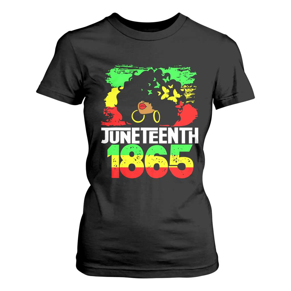 Afro Woman T Shirt For Women Juneteenth 1865 African Black Pride TS01 Black Print Your Wear
