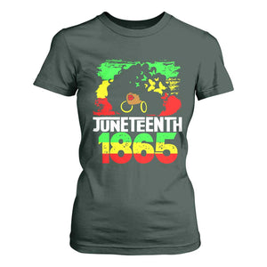 Afro Woman T Shirt For Women Juneteenth 1865 African Black Pride TS01 Dark Forest Green Print Your Wear