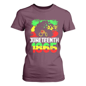 Afro Woman T Shirt For Women Juneteenth 1865 African Black Pride TS01 Maroon Print Your Wear