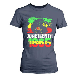 Afro Woman T Shirt For Women Juneteenth 1865 African Black Pride TS01 Navy Print Your Wear