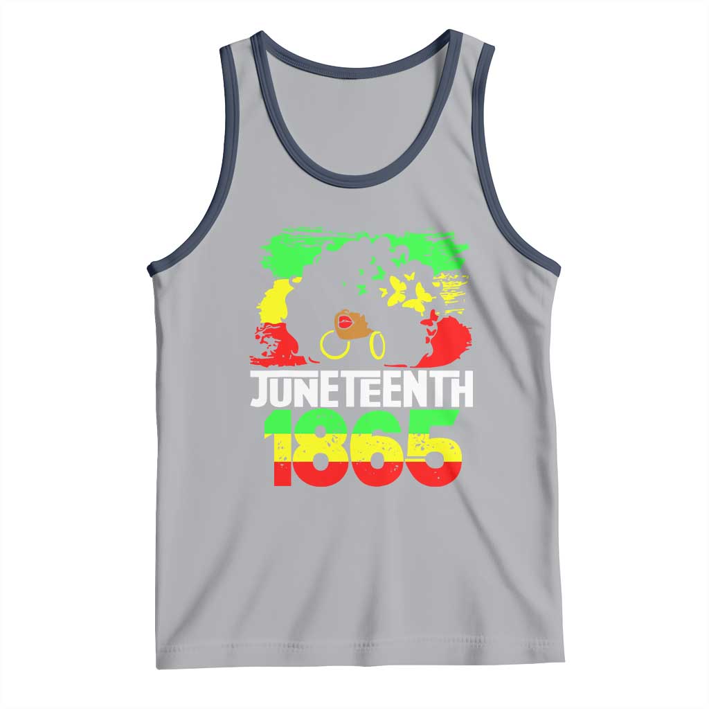 Afro Woman Tank Top Juneteenth 1865 African Black Pride TS01 Athletic Heather Navy Print Your Wear