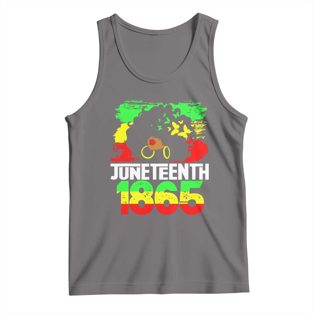 Afro Woman Tank Top Juneteenth 1865 African Black Pride TS01 Deep Heather Print Your Wear