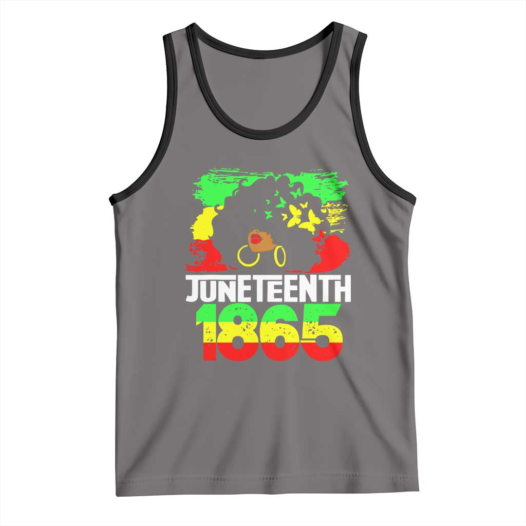 Afro Woman Tank Top Juneteenth 1865 African Black Pride TS01 Deep Heather Black Print Your Wear