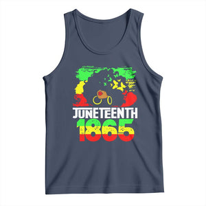 Afro Woman Tank Top Juneteenth 1865 African Black Pride TS01 Navy Print Your Wear