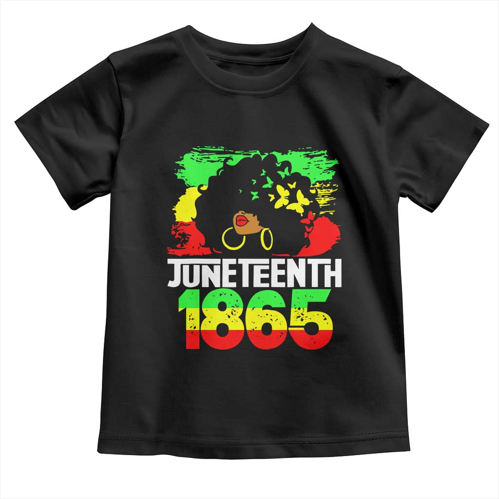 Afro Woman Toddler T Shirt Juneteenth 1865 African Black Pride TS01 Black Print Your Wear