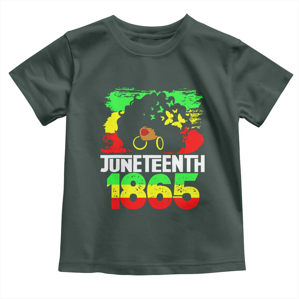 Afro Woman Toddler T Shirt Juneteenth 1865 African Black Pride TS01 Dark Forest Green Print Your Wear