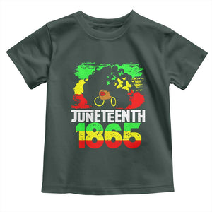 Afro Woman Toddler T Shirt Juneteenth 1865 African Black Pride TS01 Dark Forest Green Print Your Wear
