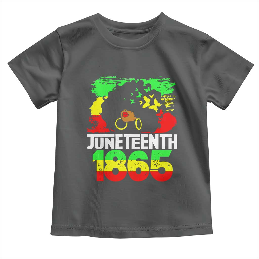 Afro Woman Toddler T Shirt Juneteenth 1865 African Black Pride TS01 Dark Heather Print Your Wear