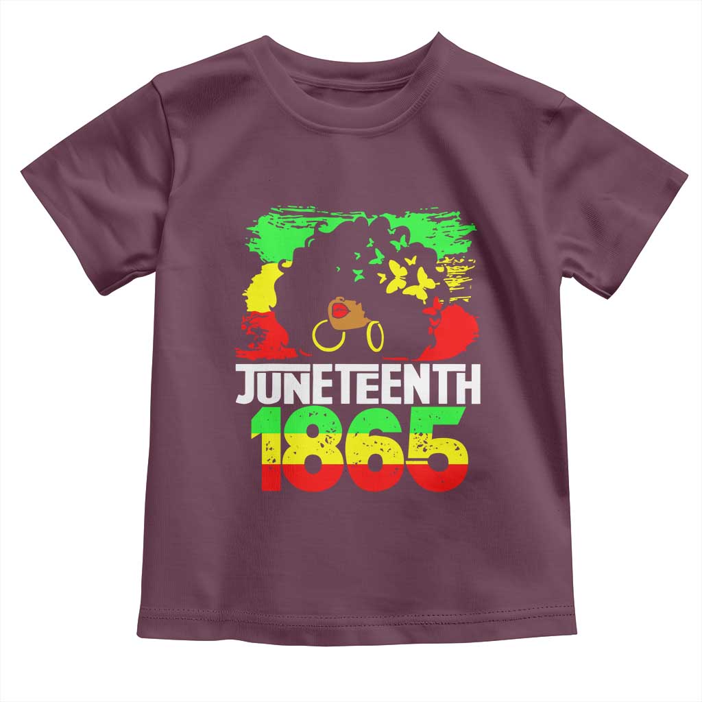 Afro Woman Toddler T Shirt Juneteenth 1865 African Black Pride TS01 Maroon Print Your Wear