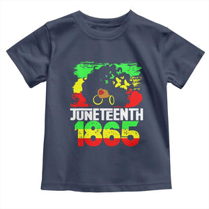 Afro Woman Toddler T Shirt Juneteenth 1865 African Black Pride TS01 Navy Print Your Wear