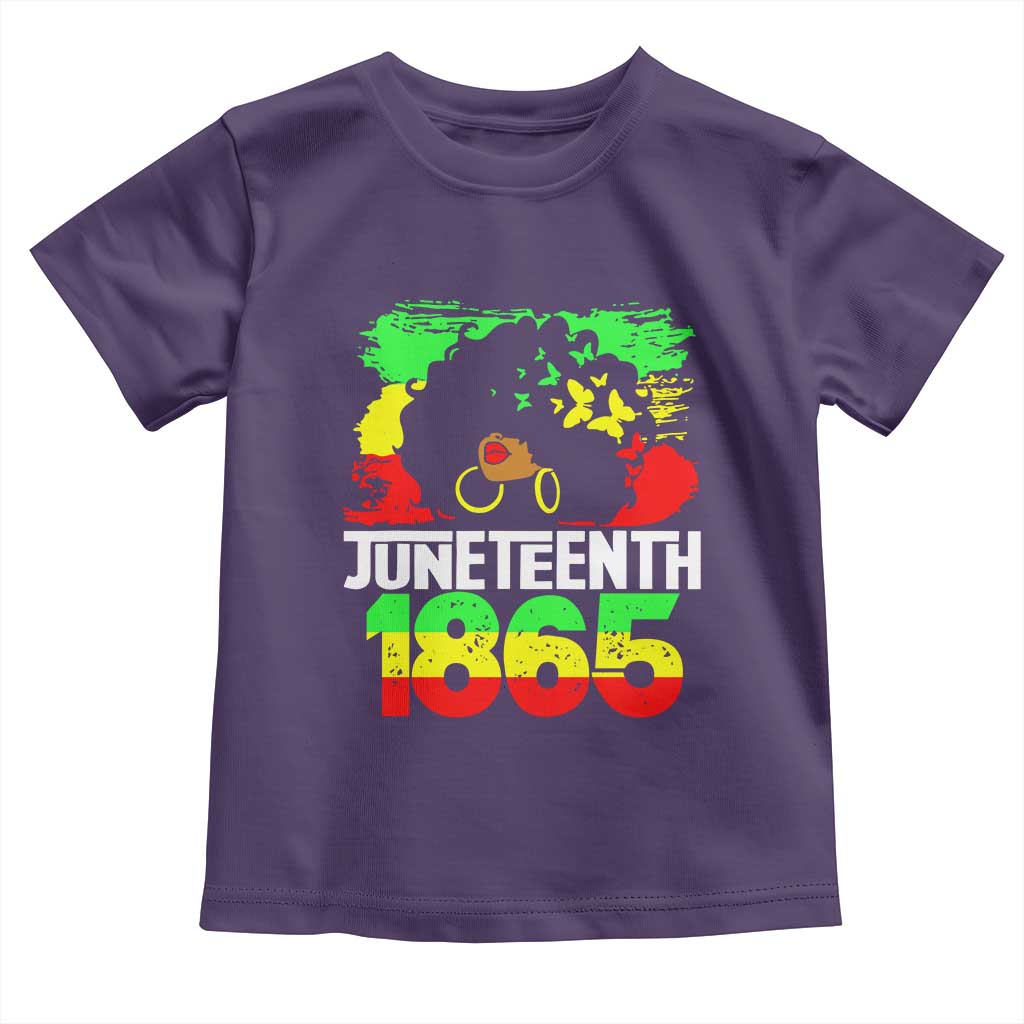 Afro Woman Toddler T Shirt Juneteenth 1865 African Black Pride TS01 Purple Print Your Wear