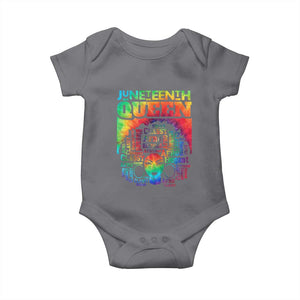 Juneteenth Afro Queen Baby Onesie Melanin Black Women Magic Tie Dye TS01 Charcoal Print Your Wear