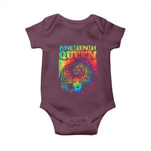 Juneteenth Afro Queen Baby Onesie Melanin Black Women Magic Tie Dye TS01 Maroon Print Your Wear