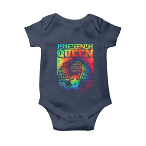 Juneteenth Afro Queen Baby Onesie Melanin Black Women Magic Tie Dye TS01 Navy Print Your Wear