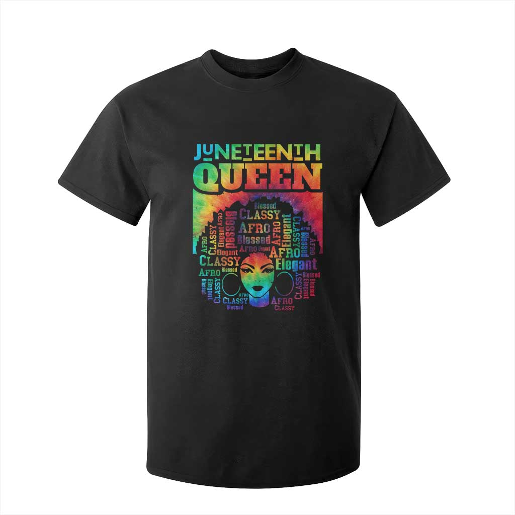 Juneteenth Afro Queen T Shirt For Kid Melanin Black Women Magic Tie Dye TS01 Black Print Your Wear