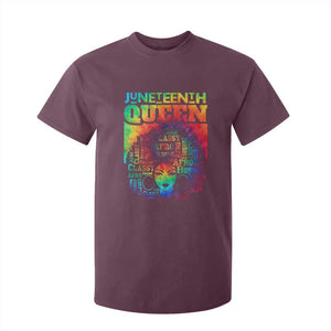 Juneteenth Afro Queen T Shirt For Kid Melanin Black Women Magic Tie Dye TS01 Maroon Print Your Wear