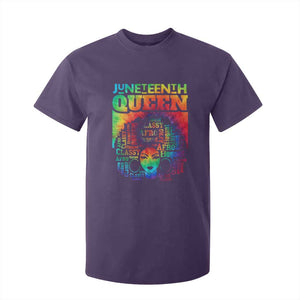 Juneteenth Afro Queen T Shirt For Kid Melanin Black Women Magic Tie Dye TS01 Purple Print Your Wear