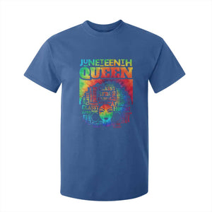 Juneteenth Afro Queen T Shirt For Kid Melanin Black Women Magic Tie Dye TS01 Royal Blue Print Your Wear