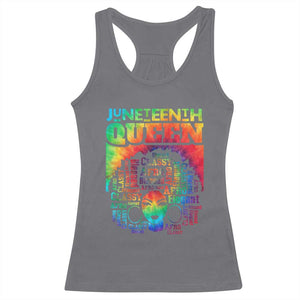 Juneteenth Afro Queen Racerback Tank Top Melanin Black Women Magic Tie Dye TS01 Charcoal Print Your Wear