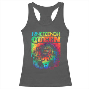 Juneteenth Afro Queen Racerback Tank Top Melanin Black Women Magic Tie Dye TS01 Dark Heather Print Your Wear