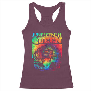 Juneteenth Afro Queen Racerback Tank Top Melanin Black Women Magic Tie Dye TS01 Maroon Print Your Wear