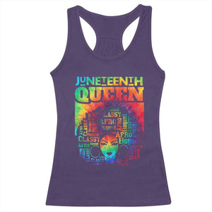 Juneteenth Afro Queen Racerback Tank Top Melanin Black Women Magic Tie Dye TS01 Purple Print Your Wear