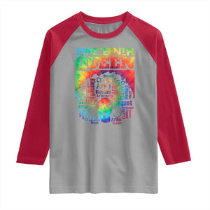 Juneteenth Afro Queen Raglan Shirt Melanin Black Women Magic Tie Dye TS01 Sport Gray Red Print Your Wear