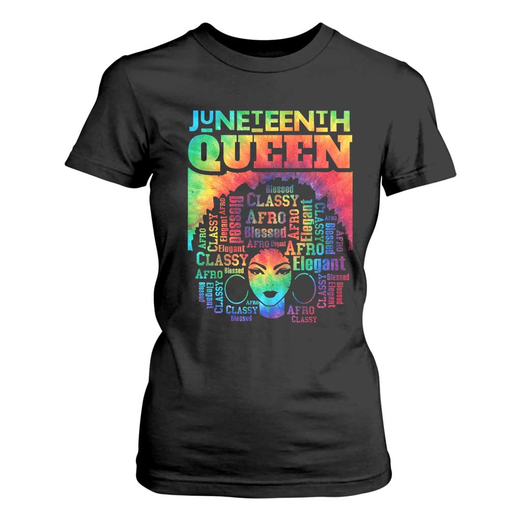 Juneteenth Afro Queen T Shirt For Women Melanin Black Women Magic Tie Dye TS01 Black Print Your Wear