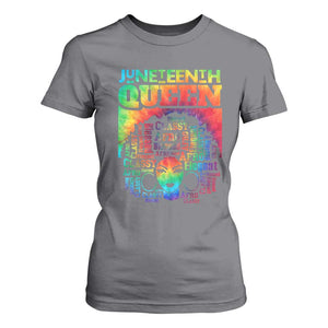 Juneteenth Afro Queen T Shirt For Women Melanin Black Women Magic Tie Dye TS01 Charcoal Print Your Wear