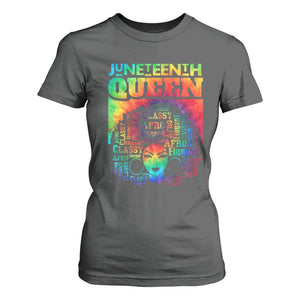Juneteenth Afro Queen T Shirt For Women Melanin Black Women Magic Tie Dye TS01 Dark Heather Print Your Wear